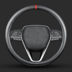Carbon Fiber Leather car Steering Wheel Cover, Comfortable and Anti-Skid, Universal 15 inch (Black)
