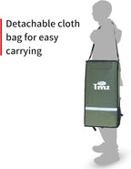 TMZ Heavy-Duty Foldable Shopping Cart with Removable Insulated Bag & Hooks - Lightweight 110 lbs Capacity Grocery Luggage Cart for Market, Travel, Laundry (Green)