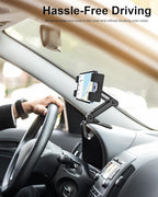 Dashboard Clip Car Phone Holder - [Thick Cases Friendly] 360° Adjustable Dash Clamp Phone Holders for Your Car Mount Accessories for iPhone 17 Pro Max Air 16 15 14 13 12 Plus, Android, All Smartphones