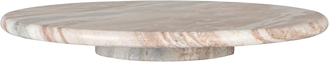 Creative Co-Op Round Marble Lazy Susan, Forest Brown