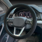 Carodi Suede Steering Wheel Cover ， Non-Slip Leather Car Interior Fitting 15-inch Universal