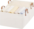 StorageWorks Fabric Storage Bins, Large Storage Baskets for Shelves, Closet Organizers and Storage Bins with Metal Frame, Han