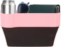 HARFINGTON Car Seat Gap Filler Organizer 10.2 x 6.5 x 2.8 Inch PP Universal Car Organizer Storage Box Between Seat and Console (Left) with Cup Holders for Phone Sunglasses Keys, Pink