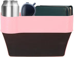 HARFINGTON Car Seat Gap Filler Organizer 10.2 x 6.5 x 2.8 Inch PP Universal Car Organizer Storage Box Between Seat and Console (Left) with Cup Holders for Phone Sunglasses Keys, Pink