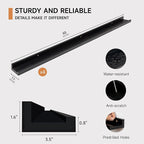 Fun Memories Picture Ledge Shelf for Wall, Floating Shelves Set of 4, 48 Inch Long Nursery Book Shelves for Toys Storage, Kid