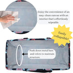 NGIL Extra Large Utility Tote Reusable Grocery Bag Oversized Collapsible for Groceries, Storage, Picnic, Beach (Sea Turtle Anchor Print-navy)