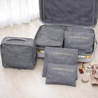 6 Set Travel Packing Cubes for Luggage – Laundry Pouch Organizer Bags, Lightweight Storage Pouches for Clothes, Shoes, and To