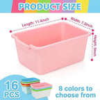 WUWEOT 16 Pack Cubby Bins Classroom Toys Bins, Plastic Books Storage Bins, Easy-to-Grip Stackable Crafts Organizer for Classr