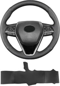 Hand Sewn Steering Wheel Cover,Fit for Toyota RAV4 SUV 2019-2024 / Avalon 2019-2022 / Camry 2018-2024 / Corolla 2020-2025,Non-Slip Breathable Microfiber Leather Steering Wheel Cover On Wrap