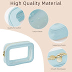5PCS Diaper Bag Organizer Pouch Set, Clear Organizer Bags, TSA Approved Toiletry Bag, Clear Waterproof Cosmetic Bags with Zip