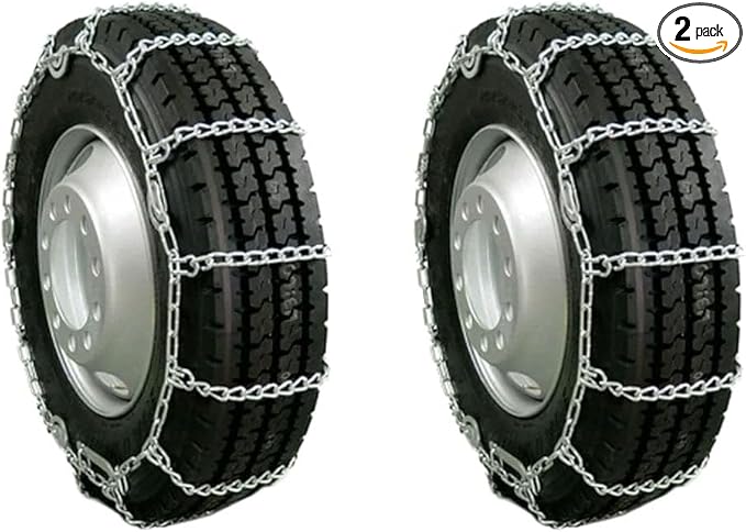 Mytee Products 2 Pair Cam Tensioner Twisted Link Snow Tire Chains Compatible w/ 16.5" Rim Diameter & 12" Wide Car Pickup Low-