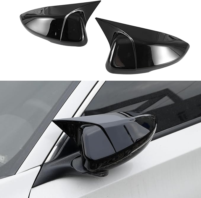 YINGTUU for Honda Accord 10th Gen 2018 2019 2020 2021 2022 2023 2024 2025 Car Ox Horn Side Rearview Mirror Cover Wing Mirror Protect Stickers Exterior Accessories Decals Bright Black