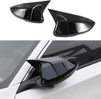 YINGTUU for Honda Accord 10th Gen 2018 2019 2020 2021 2022 2023 2024 2025 Car Ox Horn Side Rearview Mirror Cover Wing Mirror Protect Stickers Exterior Accessories Decals Bright Black