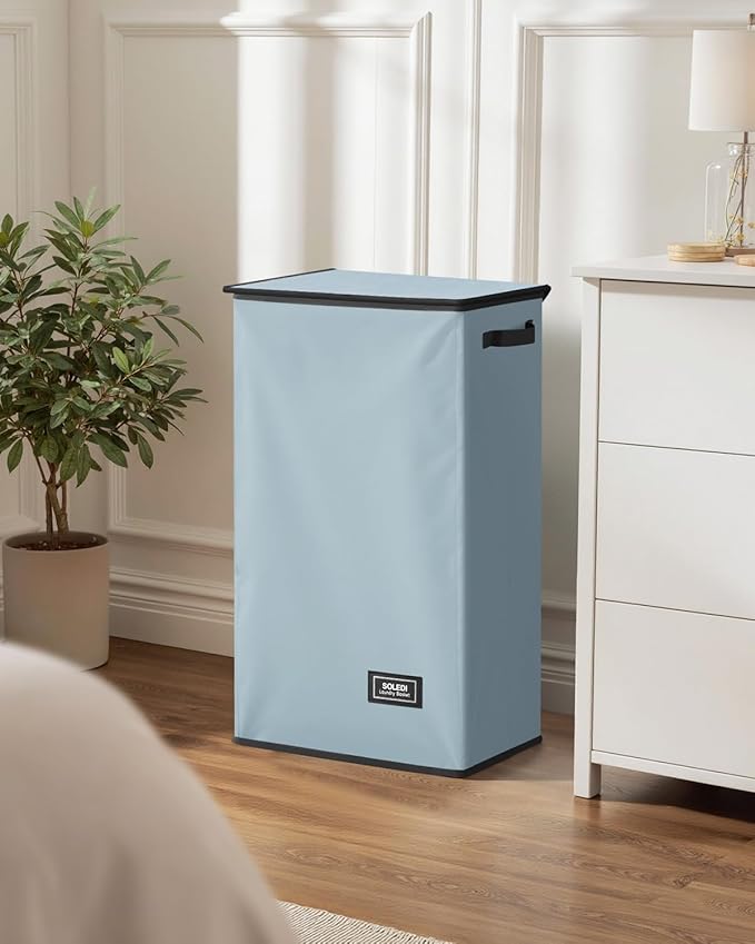 SOLEDI Laundry Hamper with Lid 100L Large & Tall Collapsible Laundry Basket, Clothes Hamper with Bag Removable Easy to Carry,