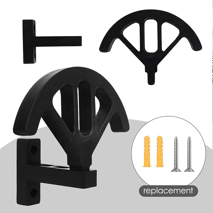 Wall mounted wooden cowboy hat rack, adjustable western cowboy hat rack, used for wide brimmed hats, hat storage, black, for 