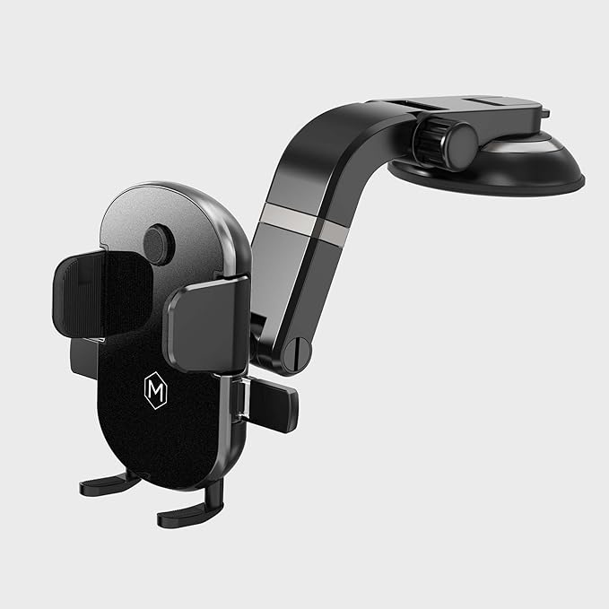 Grip Cradle Car Phone Mount – Universal Compatibility, 360° Rotation, 2 Mounting Options, Hands-Free Convenience for Phones - Multi-Angle Adjustable Suction Cup