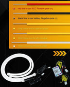 Sequential Switchback DRL Led Strip Light for Car SUV Motorcycle, 24Inch RGB Multi Color 12V LED Daytime Running Light, Flexible LED Tube Turn Signal Lights APP Bluetooth Control 2-Pack