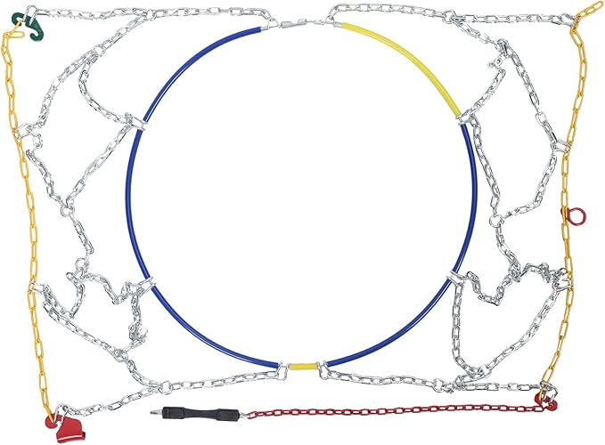 2Pcs Portable Snow Tire Chains, Auto Fixing 1 Min Quick Fit Easy Installation Tire Chains, Universal Emergency Tire Traction 
