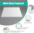 Peg Board, 6 Pack Metal Pegboard Panels White Pegboards Wall Organizer with Bent Frame Large Heavy Duty Peg Board for Walls H