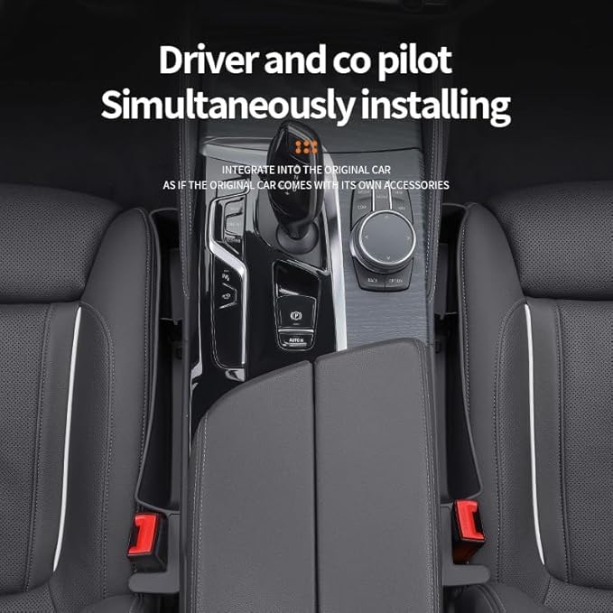 Car Seat Gap Filler, Seat Gap Organizer with Phone Holder, Car Seat Accessories, Car Organizer Fit Car SUV Truck, 2PCS Seat Gap Filler and 1 Pack Sunglass Holder Black