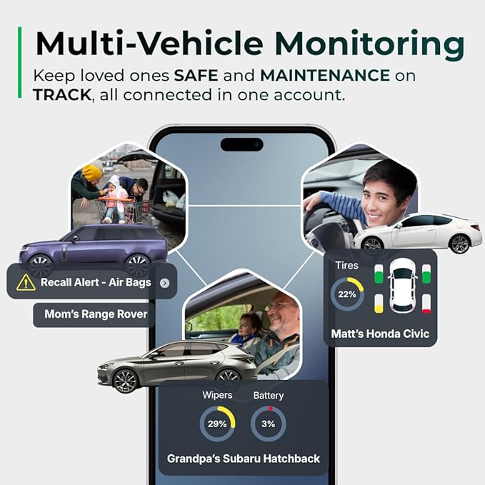 FIXD Bluetooth OBD2 Scanner for iPhone & Android - Diagnostic Scan Tool for Repairs and Car Buying - Check Engine Code Reader