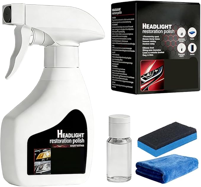 Headlight Restoration Kit, 2026 New Headlight Cleaning and Polishing Spray, Multifunctional Headlight Oxidation Remover Spray