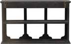 SOFE Distressed Black Floating Shelf with Carved Accents, 3-Tier Wall Shelving Unit, 24 Inch Long Farmhouse Decorative Wooden