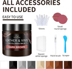 Leather Recoloring Balm and Scratch Repair Kit, Dark Brown Leather Restorer for Couches, Furniture, Car Seats, Leather Paint 
