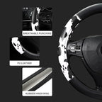 Cow Print Steering Wheel Cover, Universal 15 Inch Cute Steering Wheel Cover for Women, Breathable Anti-Slip Car Steering Whee