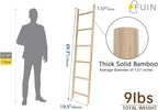 FUIN Fully Assembled 6ft Bamboo Blanket Ladders Living Room Wood Decorative Wall Leaning Farmhouse Quilt Display Holder Rusti