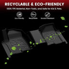 LASFIT Floor Mats 2019-2026 for Chevy Silverado/GMC Sierra 1500, 2020-2026 2500HD 3500HD, Crew Cab Only/Bench Seat (Only Fit with Rear Under-Seat Storage, But Not Fit 2nd Row Plastic Storage)