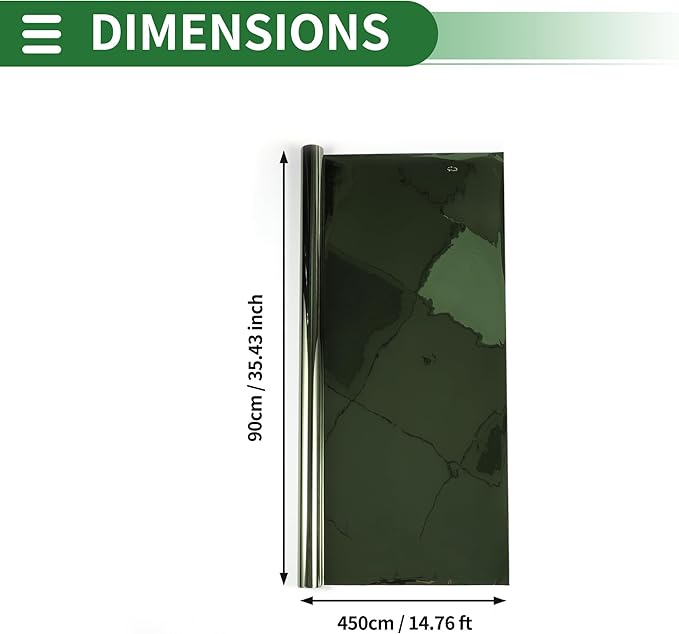 Motoforti Nano Ceramic Car Window Tint Film VLT 10% IRR 87% UVR 99% Dark Green 14.76 ft x 35.43 Inch Privacy Film 3mil PET 1 Pc
