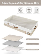 Large Under Bed Storage Containers with 4-Pack Bed Sheet Organizers and Storage