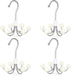 TOPIA HANGER Hoodie Hangers 4-Pack with 6 Wood Balls, 360°Swivel Purse Hanger, Scarf Hanger, Closet Hooks, Handbag Organizer,