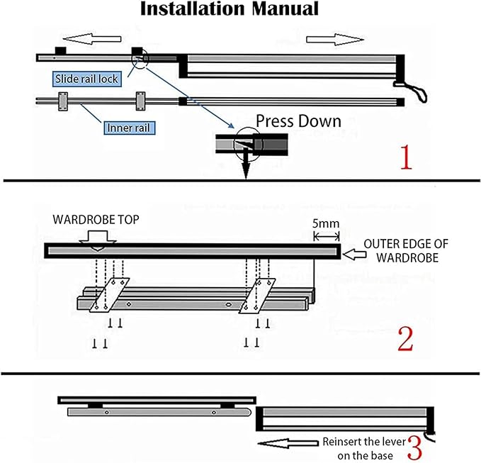 Adjustable Pull Out Clothes Rail - Extendable Closet Organizer Rack for Pants & Coats, 30-80cm - Space-Saving Hanger Solution