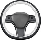 MEWANT Hand Stitched Real Leather Steering Wheel Cover for Tesla Model 3 2017-2023 / Model Y 2020-2023 for Tesla Model 3/Y Accessories(3D Style)