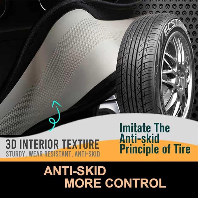 PINCTROT Race Grip Steering Wheel Cover, Anti Slip Silicone Perforated Design with Soft Touch Padding, Enhanced Grip for Sporty Driving, Universal 14.5-15 Inch (Racing Green)