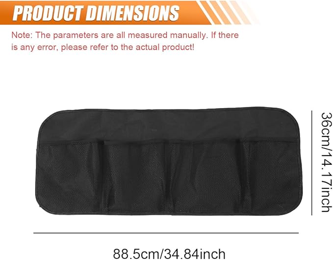 Car Trunk Organizer, Large Capacity Backseat Hanging Storage Bag with 4 Pockets, Waterproof Foldable Car Interior