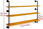 Industrial Pipe Shelving Shelf Rustic Wood Wall Shelves Industrial Floating Shelves for Wall 48 Inch Farmhouse Bookshelf Pipe