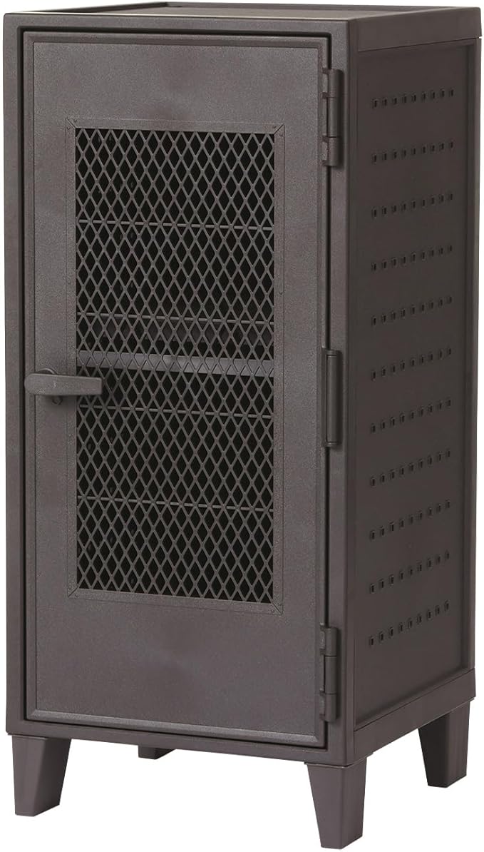 Tenma Locker-Shaped Storage Box with Mesh Doors That Can Be Assembled, Fitzpeg Cabinet, Mesh, Retro, Cute, Vertical Storage, 