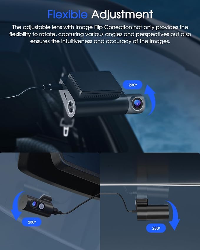 5K 3 Channel Dash Cam, 5G Wi-Fi Built-in GPS with 64GB Card, 4K+1080P+1080P Front and Rear Inside Triple Car Camera with 3'' 