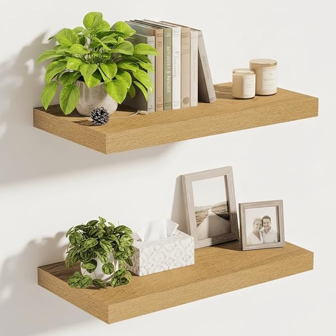 Vivelove 10" Deep Floating Shelves Over Toilet, 16" Wall Shelves for Bathroom Bedroom Kitchen Living Room Laundry Room, Moder