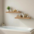 INHABIT UNION 24in Floating Shelves for Wall, Wall Mounted Shelves for Decor Storage Set of 2, Floating Shelf for Bedroom, Ba