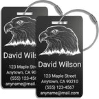 Personalized Luggage Tags for Suitcases – Custom Metal Name Tag for Travel, Golf Bag, and Baggage – Durable Aluminum Luggage 