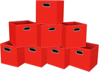 STOREONE Fabric Storage Bins Cubes Baskets Containers-(11X11X11) with Dual Handles for Shelf Closet, Nursery Home ， Bedroom O