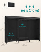 SONGMICS Heavy-Duty Rolling Clothes Rack, Garment Rack, Portable Closet on Wheels, with Adjustable Mesh Shelves and Hanging R