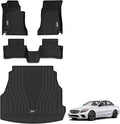 3W Floor Mats & Cargo Liner for Benz C-Class 2022-2026, TPE All Weather Floor Liner for Benz C-Class C300/C43 AMG/C63 AMG S/C63 AMG S E Car Mats (for Sedan Only)