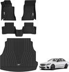 3W Floor Mats & Cargo Liner for Benz C-Class 2022-2026, TPE All Weather Floor Liner for Benz C-Class C300/C43 AMG/C63 AMG S/C63 AMG S E Car Mats (for Sedan Only)
