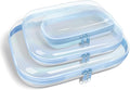 Clear Hard Plastic Zipper Case,Transparent Double Zippers Hard Pouch with 3pcs,Portable Travel Organizer Bin for Toy Storage