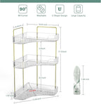 Webetop Corner Bathroom Counter Organizer 3 Tier Bathroom Countertop Organizers Shelf Makeup Organizer for Vanity Perfume Tra